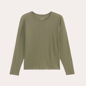 Everlane Women's Air Long-Sleeve T-Shirt in Kalamata Olive, Size Small. NWT!